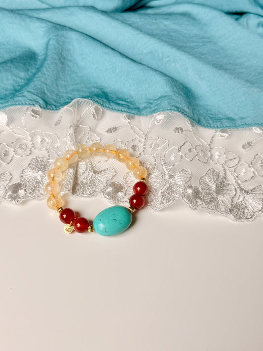 Citrine - Red Agate - Unique Turquise