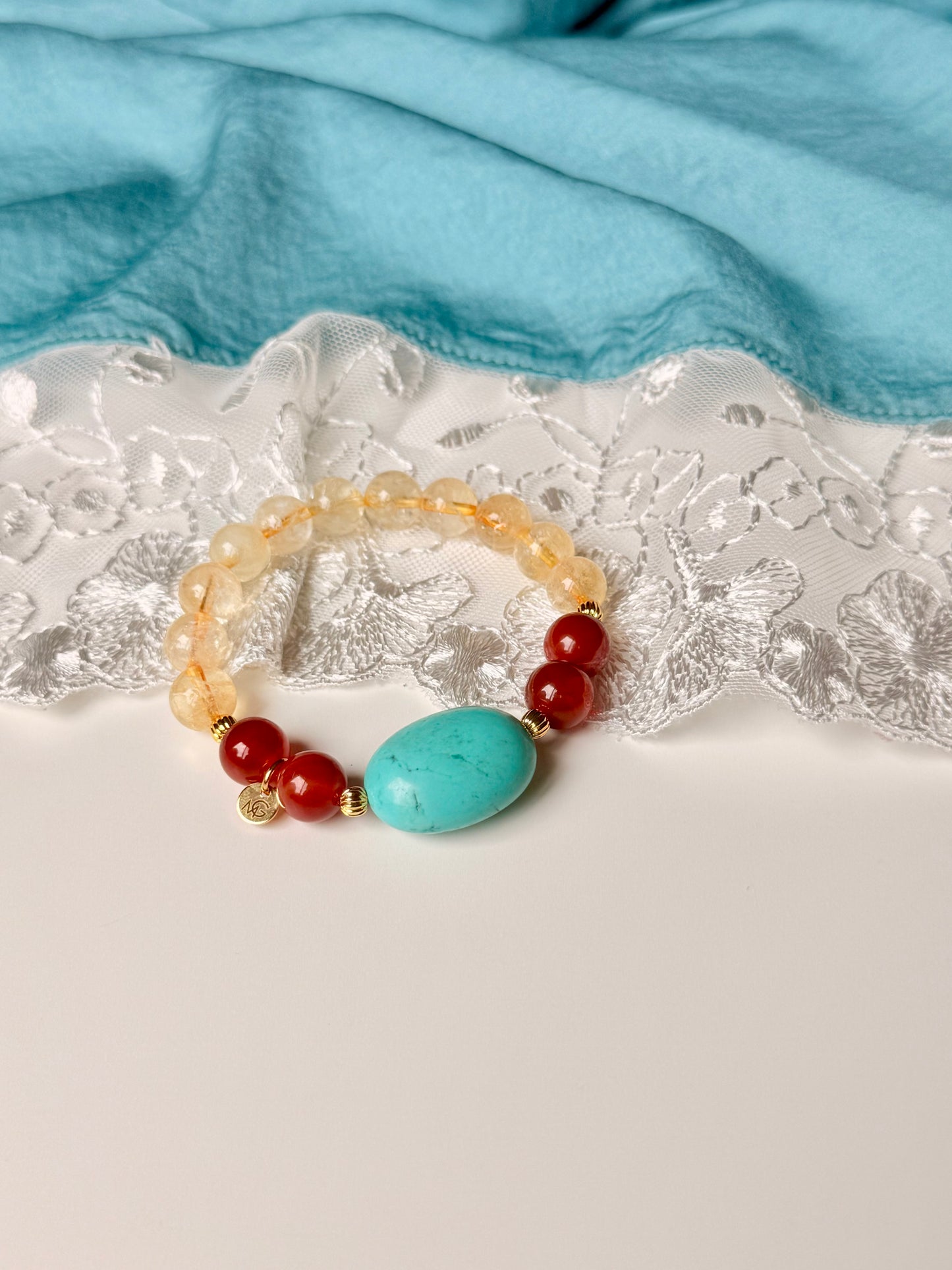 Citrine - Red Agate - Unique Turquise