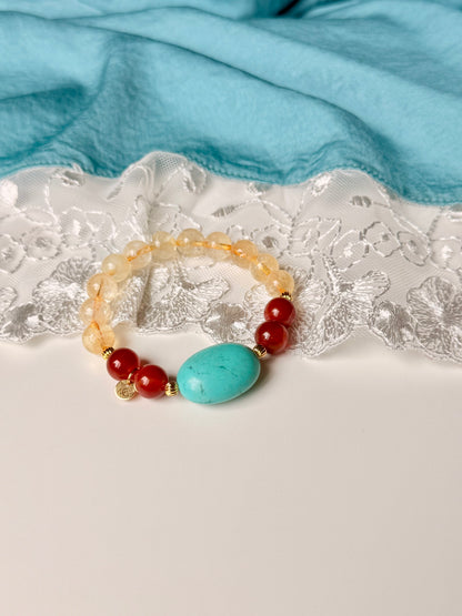 Citrine - Red Agate - Unique Turquise
