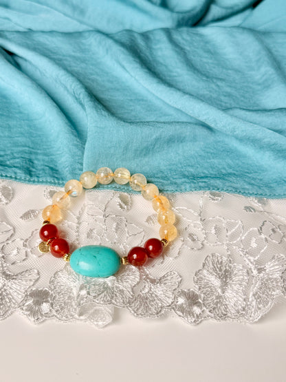 Citrine - Red Agate - Unique Turquise