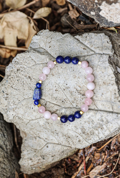 Rose Quartz-Lapis Lazuli Bracelet