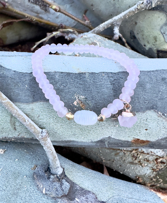 Rose Quartz-Pearl Bracelet