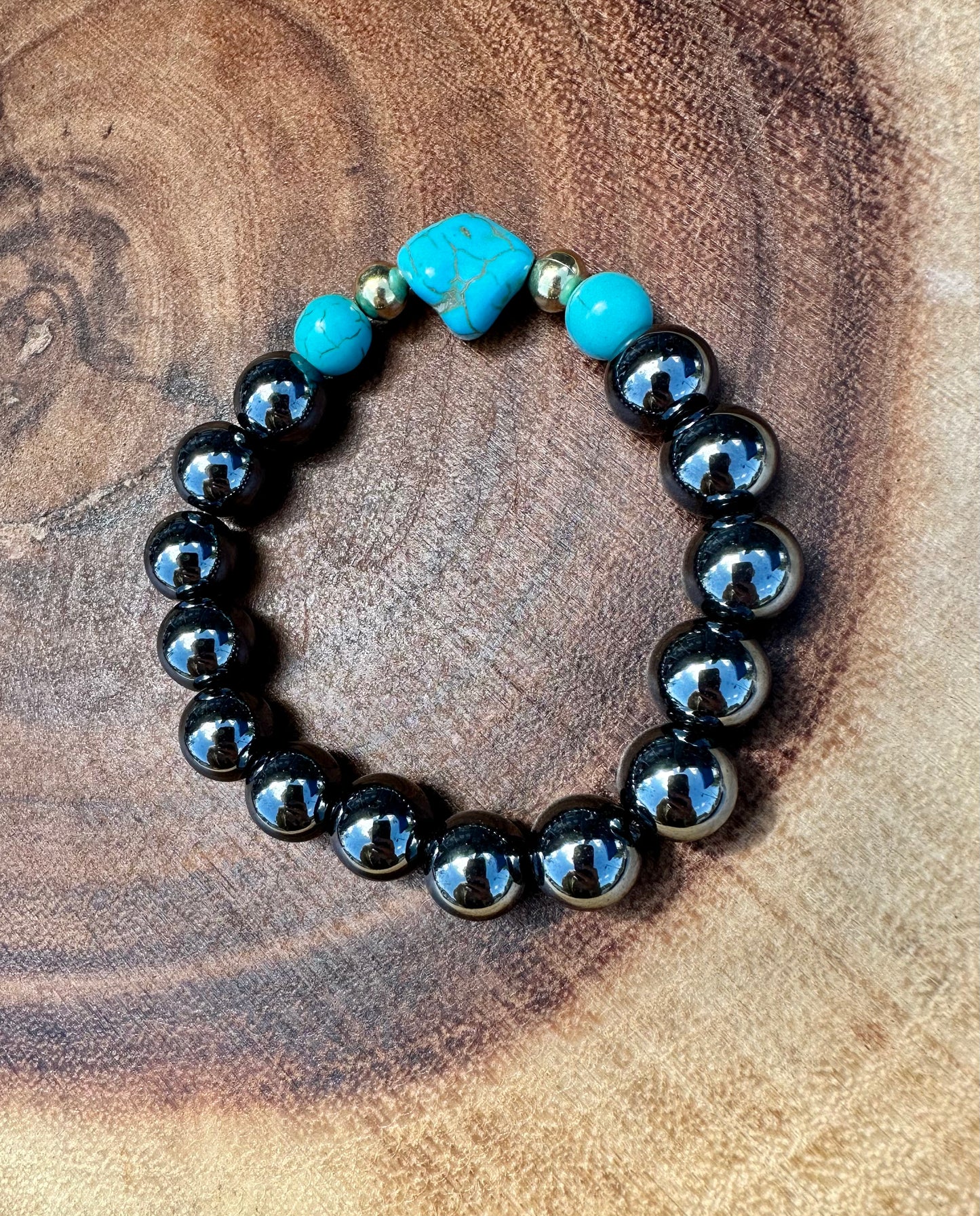 Turquoise-Hematite Bracelet