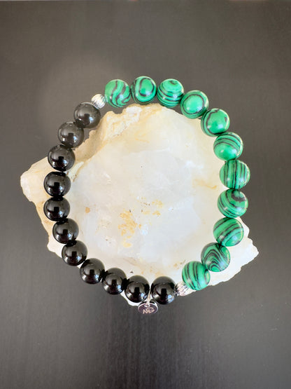 Malachite-Black Agate Bracelet
