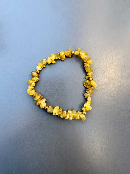 Chipped Yellow Agate Bracelet